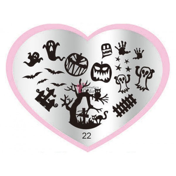Matrita de Unghii din metal inima 7,1x5,6cm Heart 22